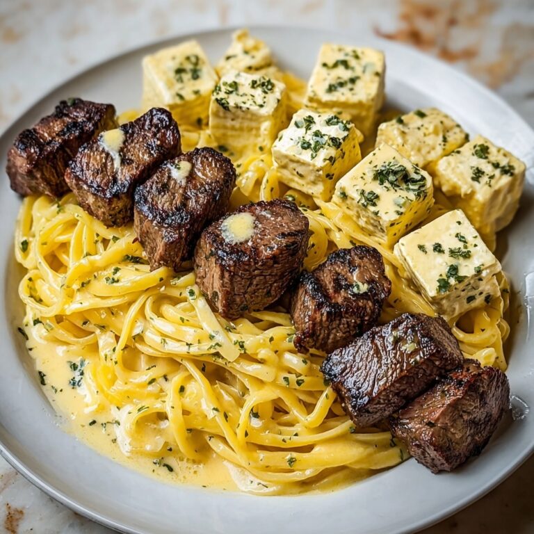 Indulgent Garlic Butter Steak with Cheesy Four-Cheese Linguine Recipe