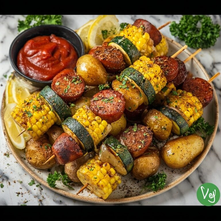 Cowboy Butter Kielbasa and Potato Skewers Recipe