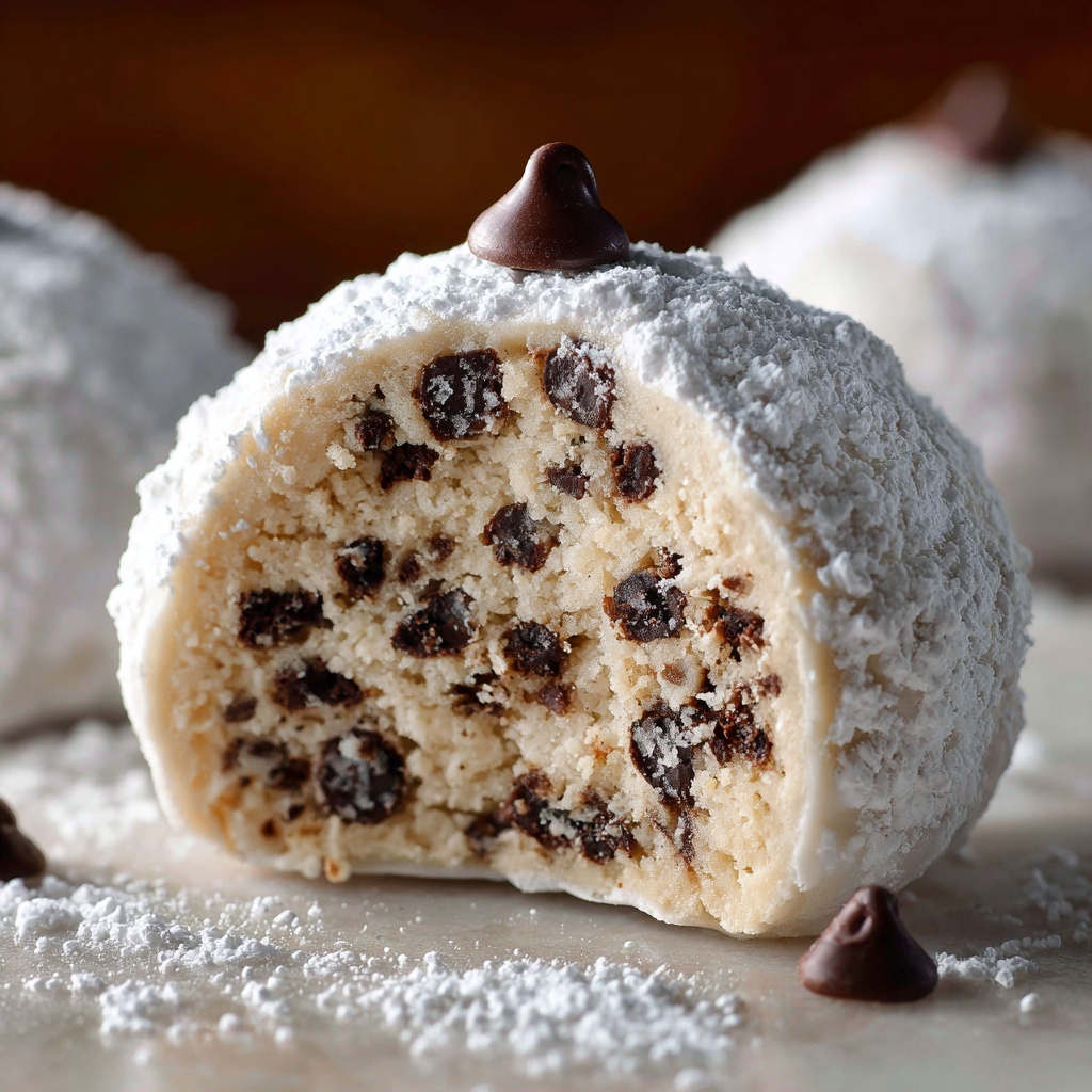 Melt-in-Your-Mouth Peanut Butter Chocolate Chip Snowball Cookies Recipe - Recipe Image