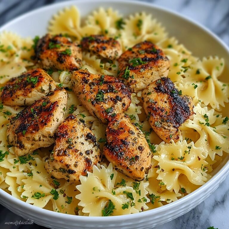 Lemon Garlic Chicken with Creamy Bowtie Pasta Recipe
