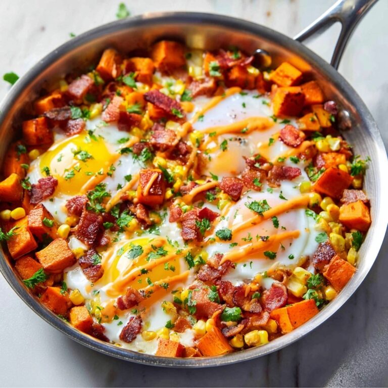 Sweet Potato Hash with Eggs and Sriracha Mayo Recipe