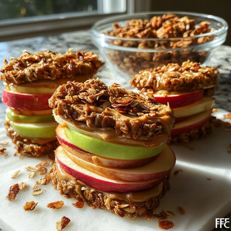 Peanut Butter Apple Sandwiches with Granola Recipe