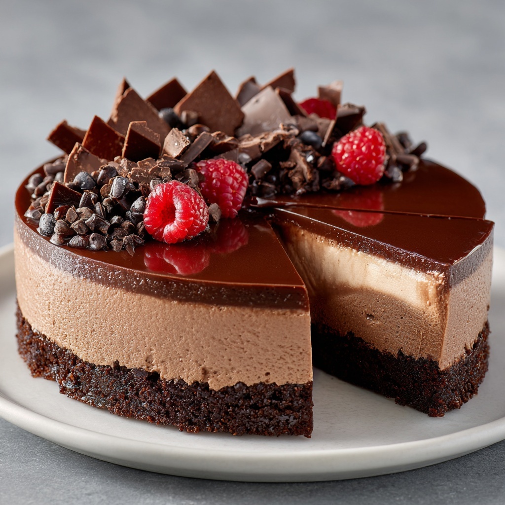 No-Bake German Chocolate Cheesecake Recipe - Recipe Image