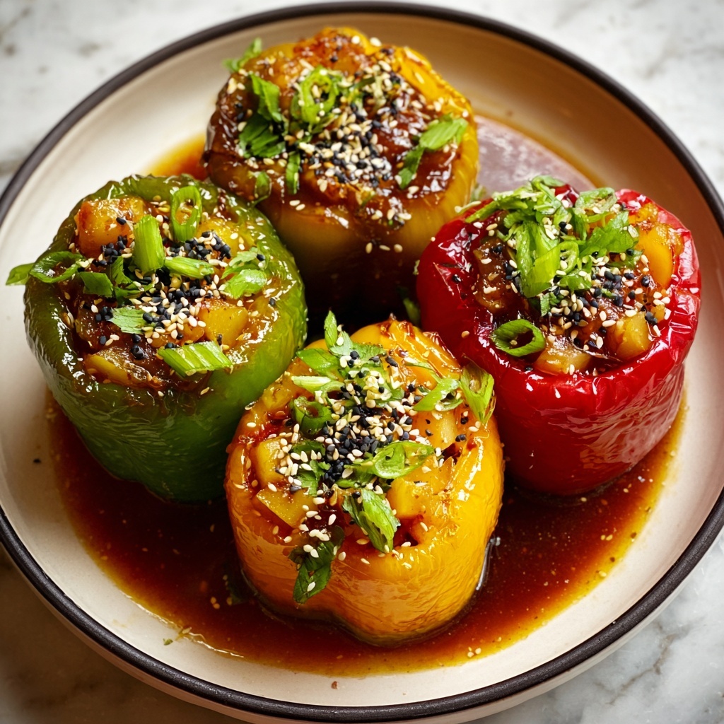 Teriyaki Pineapple Chicken Stuffed Peppers Recipe - Recipe Image