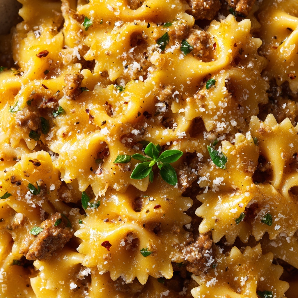 Creamy Beef and Bowtie Pasta Recipe - Recipe Image