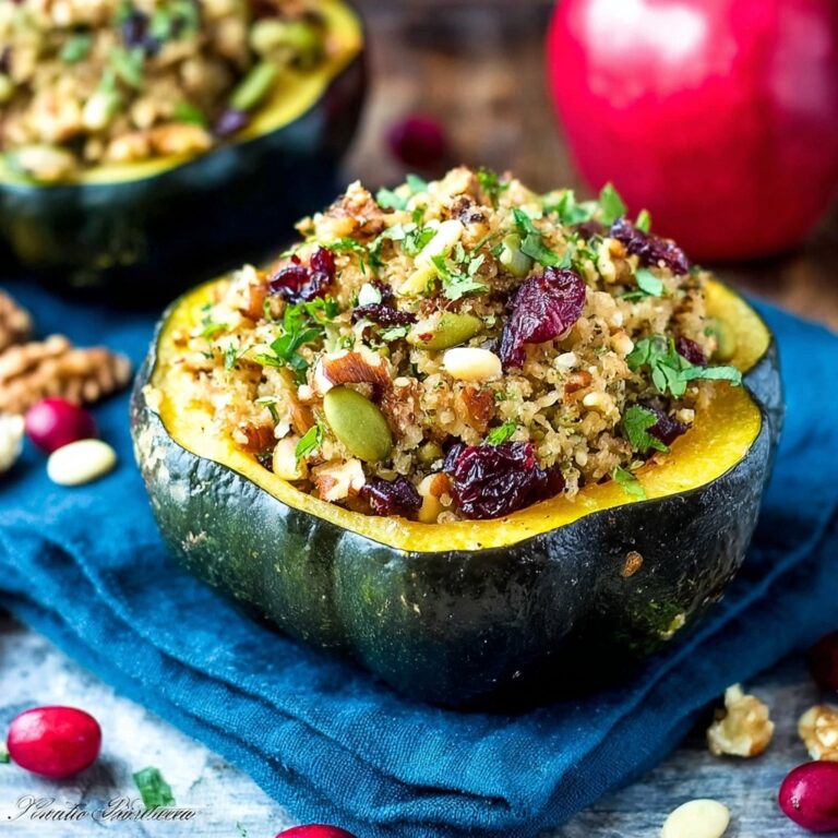 Stuffed Acorn Squash with Ground Turkey and Cranberry-Pecan Filling Recipe