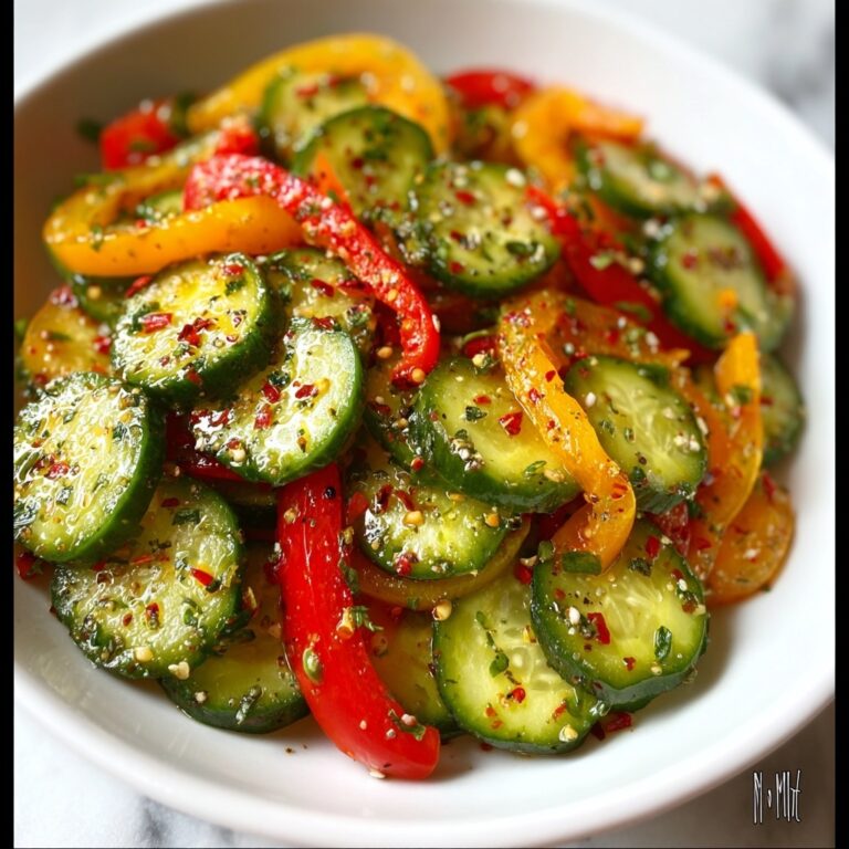 Viral TikTok Cucumber & Bell Pepper Salad Recipe